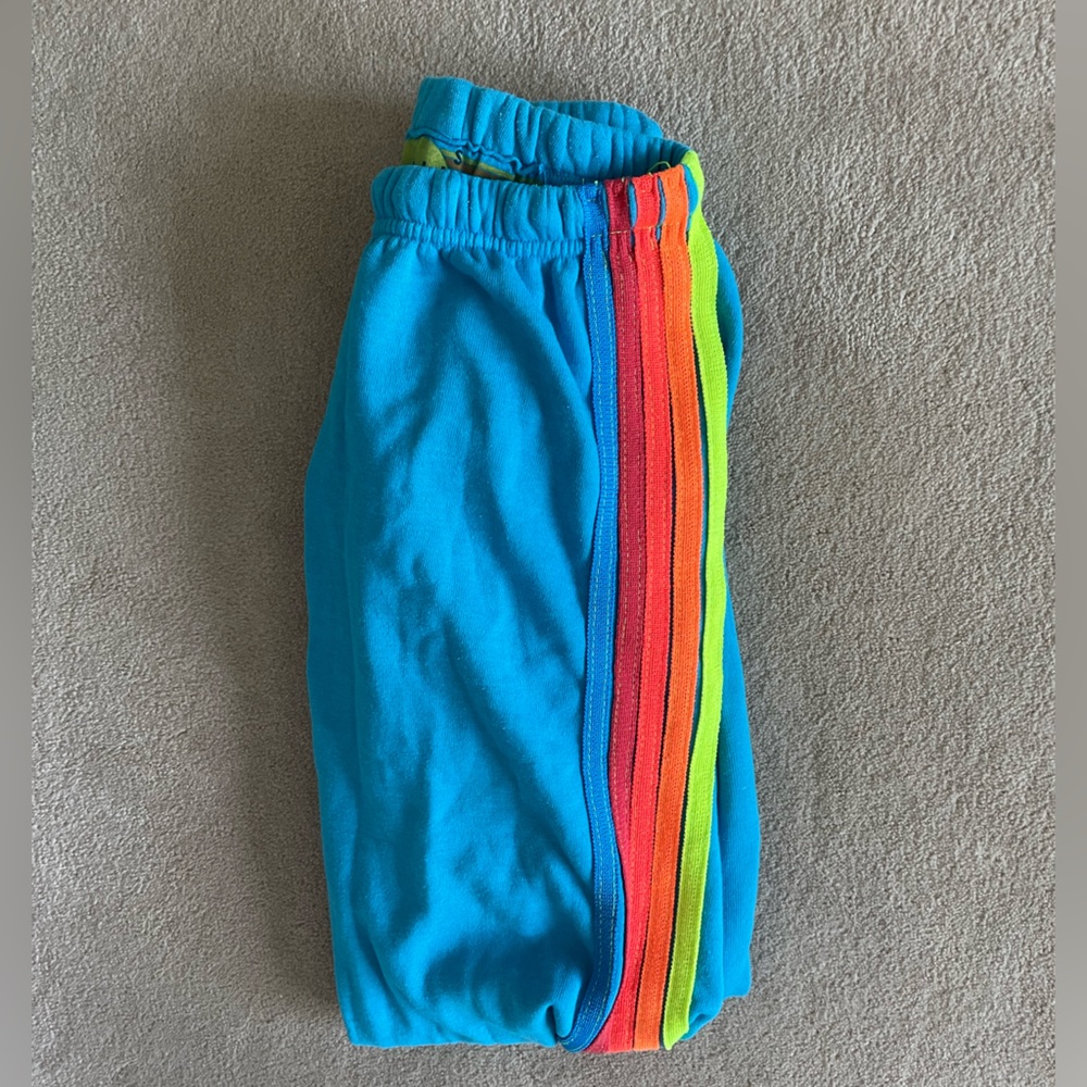Aviator Nation 5 Stripe Sweatpant - Neon Blue